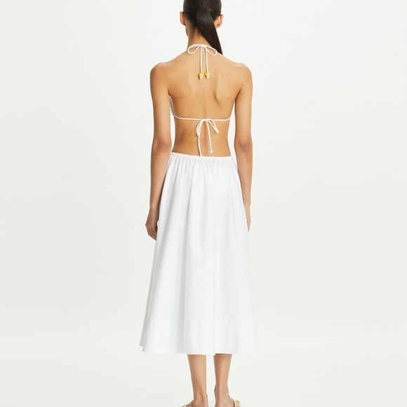 NWT Tory Burch Beaded Cotton Poplin Skirt Long White - Picture 4 of 10